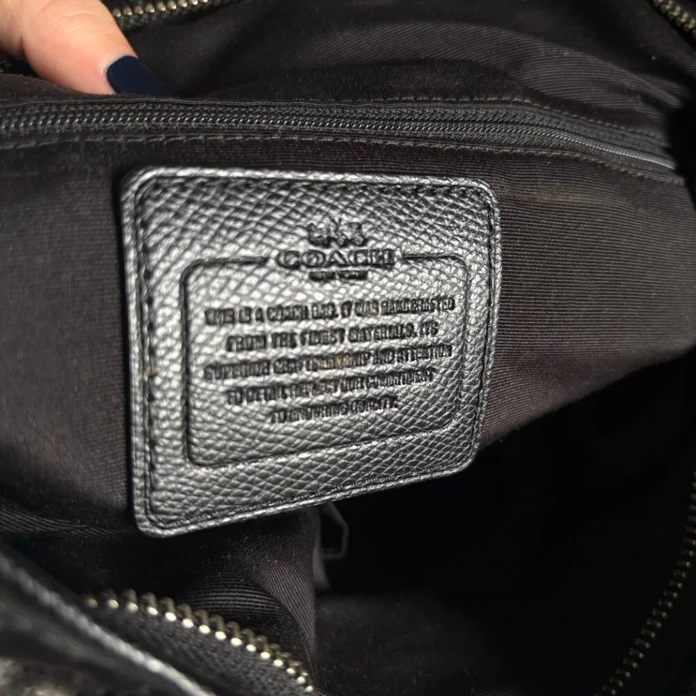 Coach Ward Tote in Signature Black Nylon w/ Leather Details